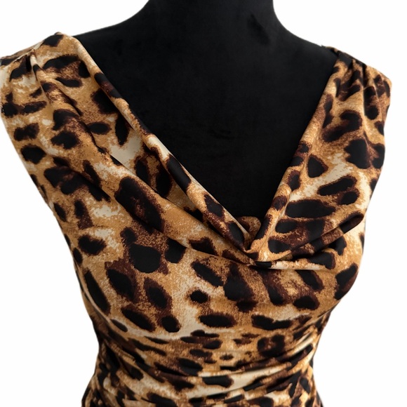XOXO- Leopard Print Cowl Neck Blouse (sz s) NWOT - Picture 2 of 10